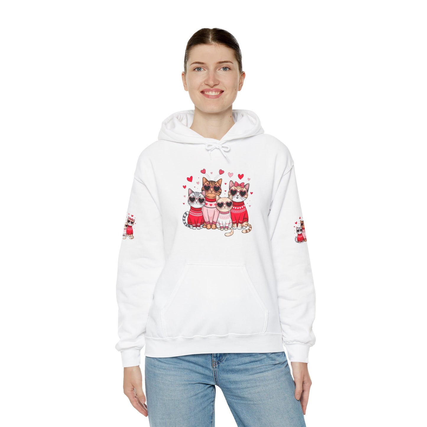 Princess Grace  Cute Cat Lovers Hoodie with Heart Design