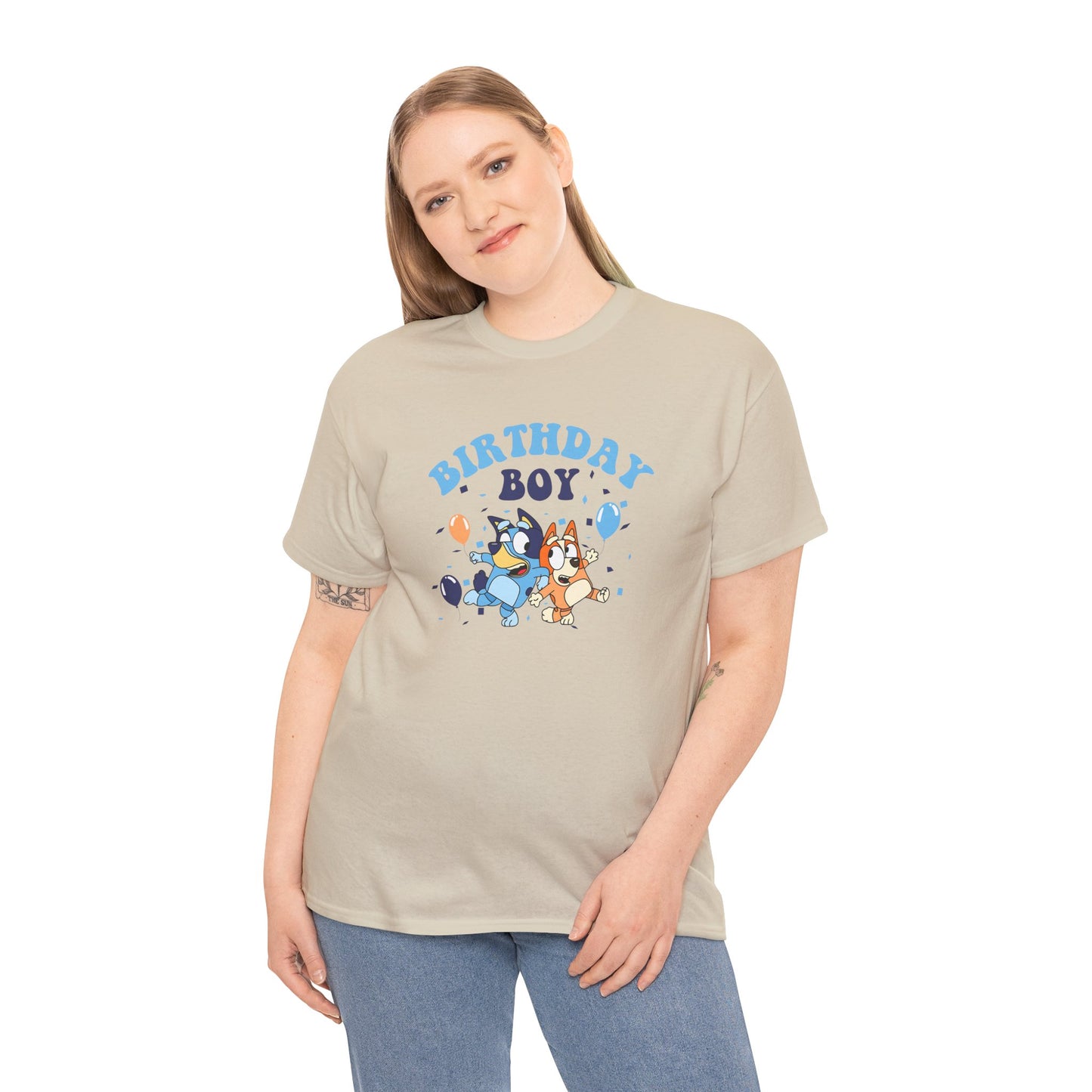 Princess Grace  Bluey  Birthday Boy Unisex Heavy Cotton Tee  Fun Celebration Shirt for Kids