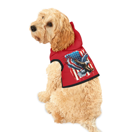 Princess Grace  Patriotic Pet Hoodie with Eagle Design  Cozy American Apparel for Dog Lovers