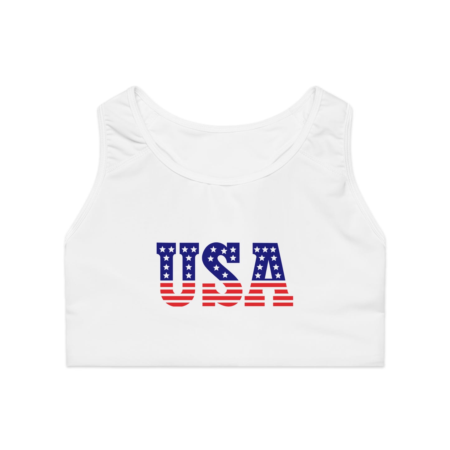 Princess Grace  Patriotic USA Sports Bra  Fitness & Style for Active Americans