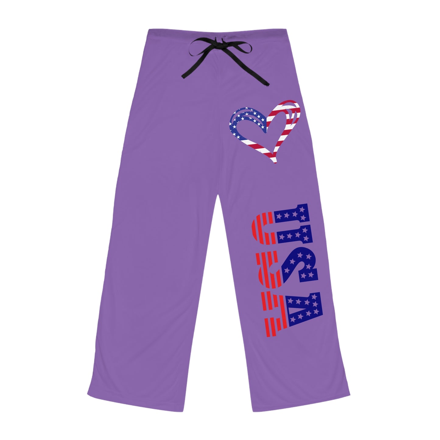 Princess Grace  Patriotic Women's Pajama Pants with Heart Design