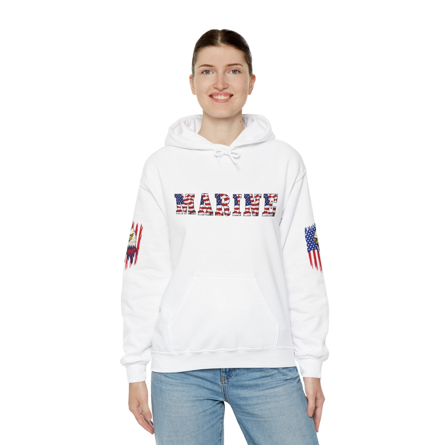 Princess Grace  American Pride Marine Eagle Hooded Sweatshirt