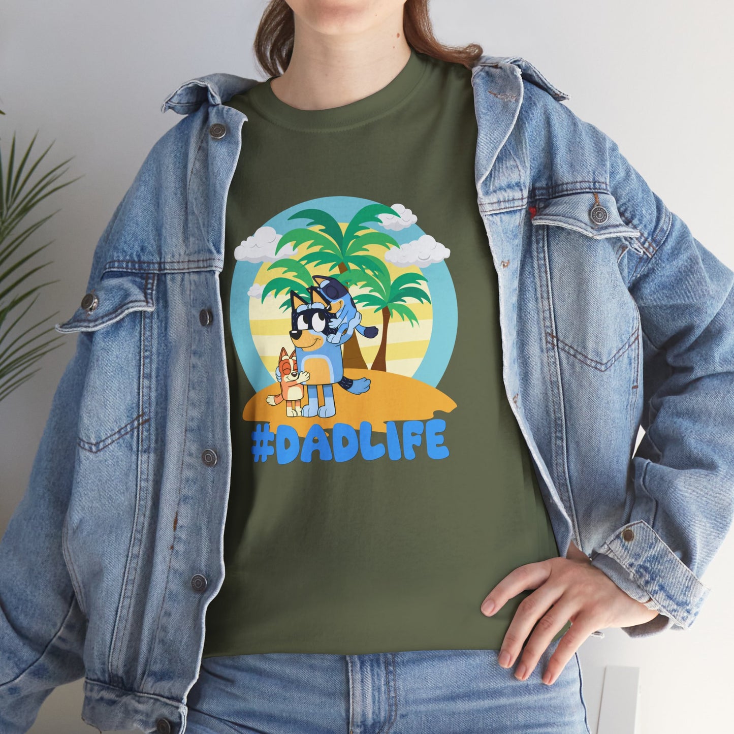 Princess Grace  Bluey  #DadLife Unisex Heavy Cotton Tee  Perfect for Dads Beach Vibes and Everyday Wear