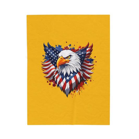 Princess Grace  Patriotic Eagle Velveteen Plush Blanket  Cozy and Bold Decor for Independence Day and All Year Round