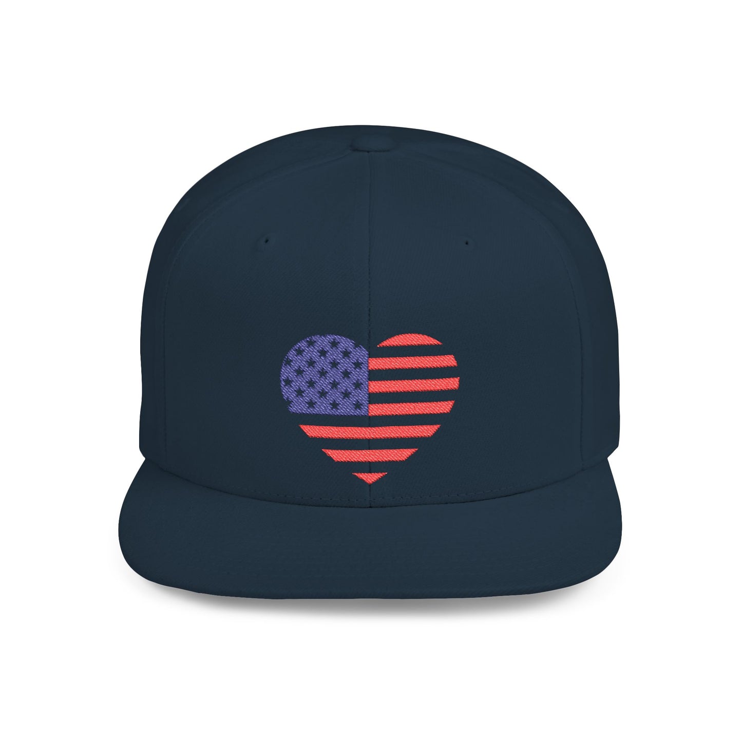 Princess Grace Patriotic Heart Flat Bill Snapback Cap