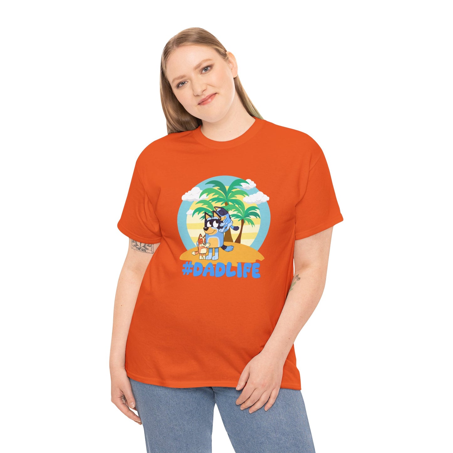 Princess Grace  Bluey  #DadLife Unisex Heavy Cotton Tee  Perfect for Dads Beach Vibes and Everyday Wear