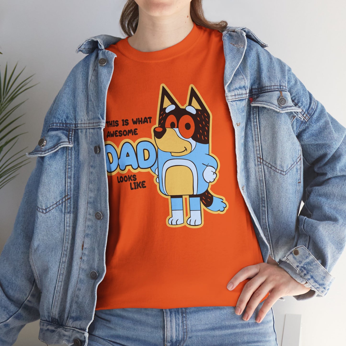Princess Grace  Bluey  Awesome Dad Unisex Heavy Cotton Tee  Funny Gift for Father's Day