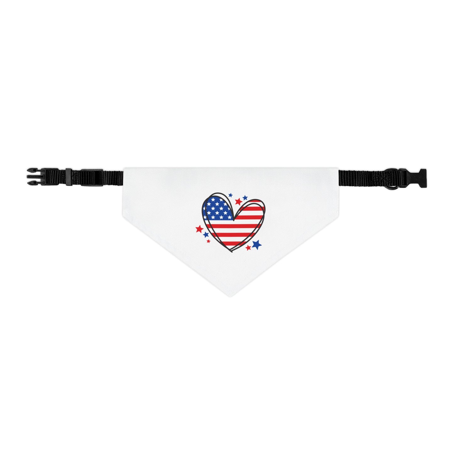 Princess Grace  Patriotic Pet Bandana Collar American Heart Design