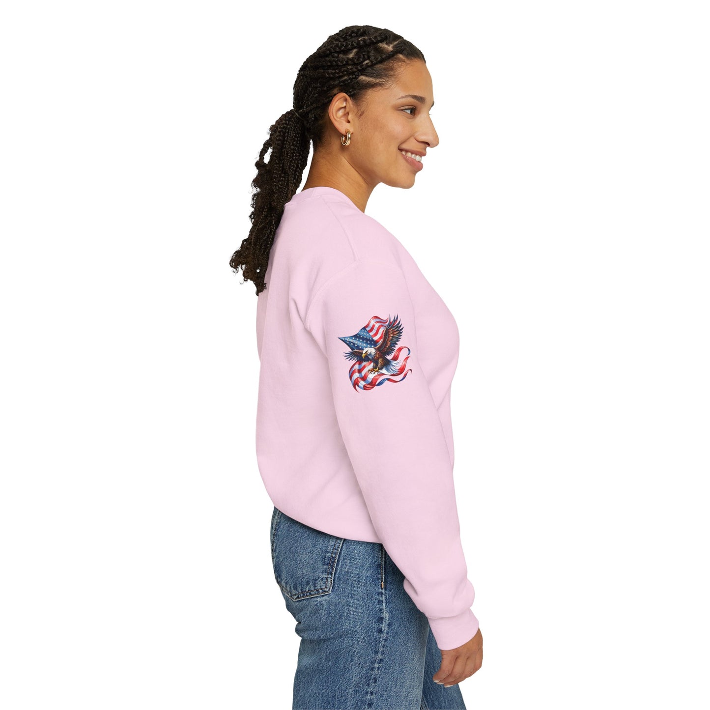 Princess Grace  Patriotic Eagle Crewneck Sweatshirt Unisex Heavy Blend Perfect for Independence Day and Memorial Day