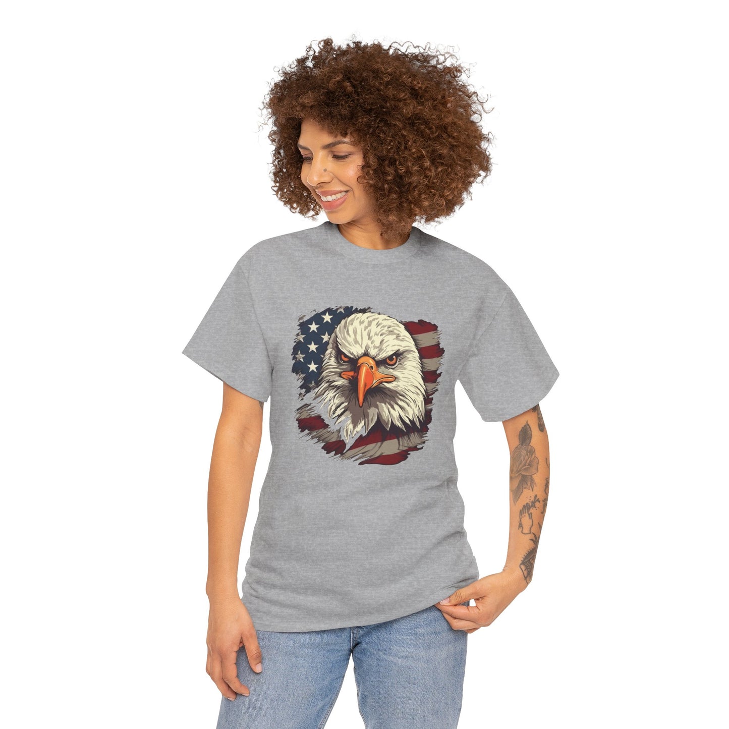 Princess Grace  Patriotic Eagle Graphic Tee  Unisex Heavy Cotton T-Shirt