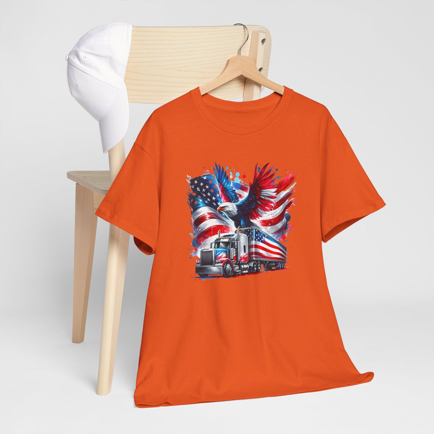 Princess Grace  Patriotic Eagle Truck Unisex Heavy Cotton Tee