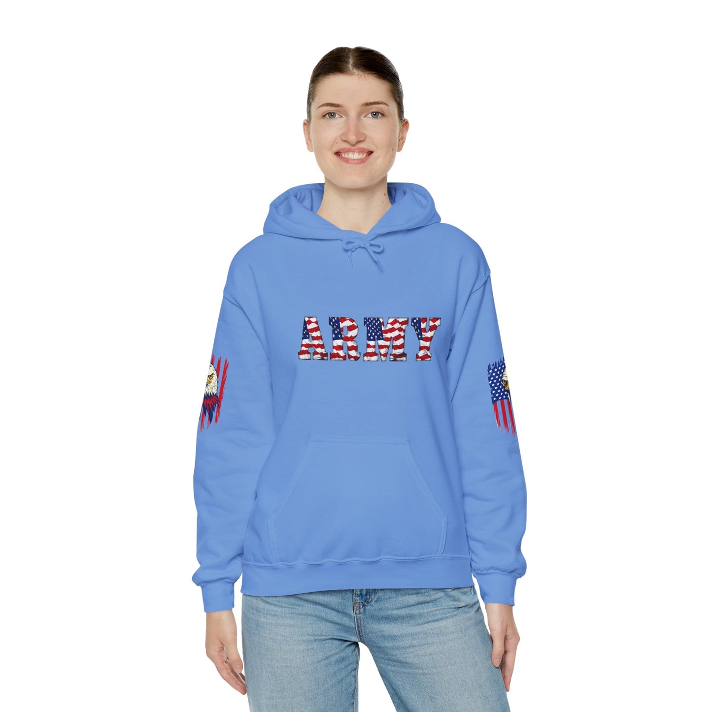 Princess Grace  Patriotic Army Eagle Hoodie  Unisex Heavy Blend Sweatshirt