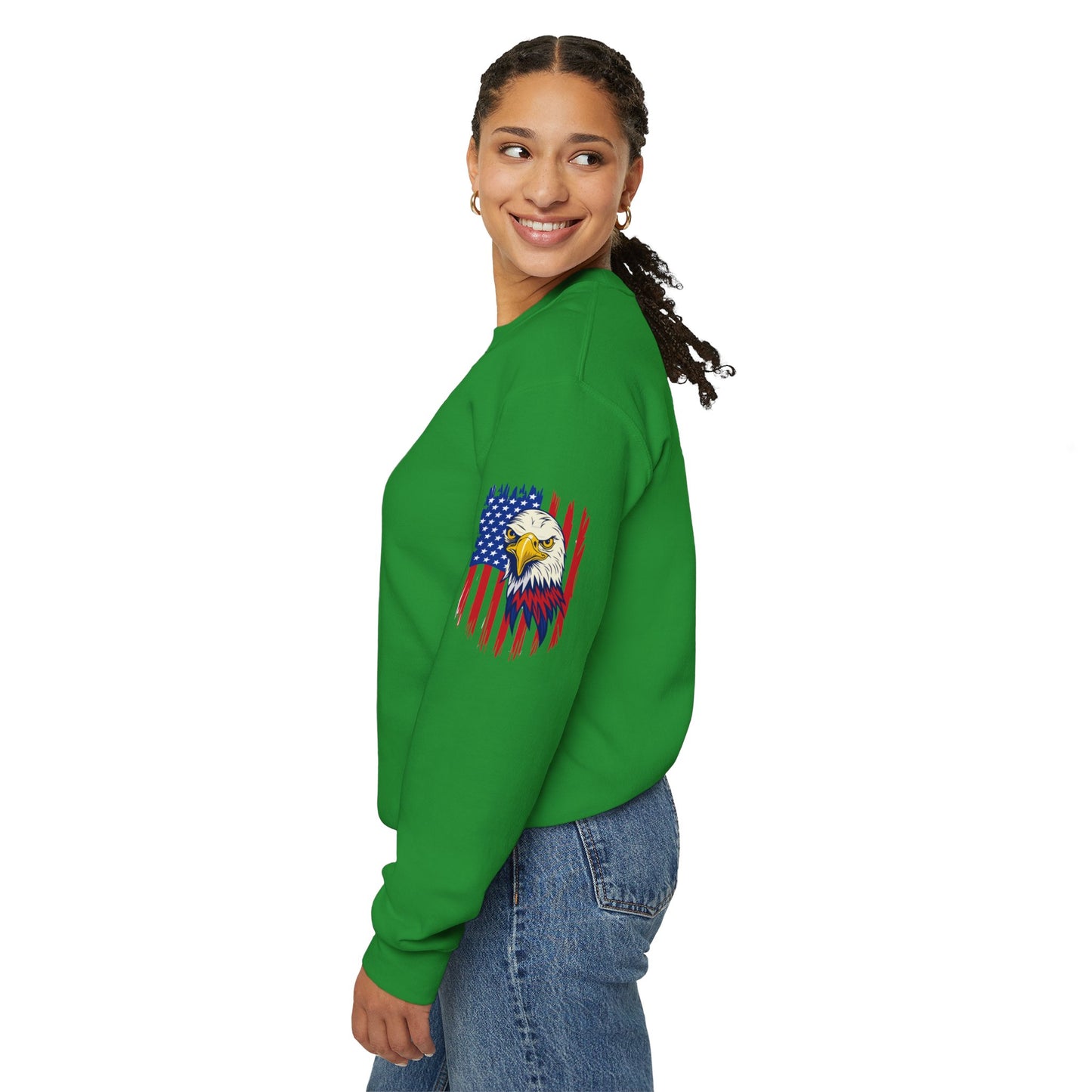 Princess Grace Patriotic Eagle Crewneck Sweatshirt Unisex Heavy Blend