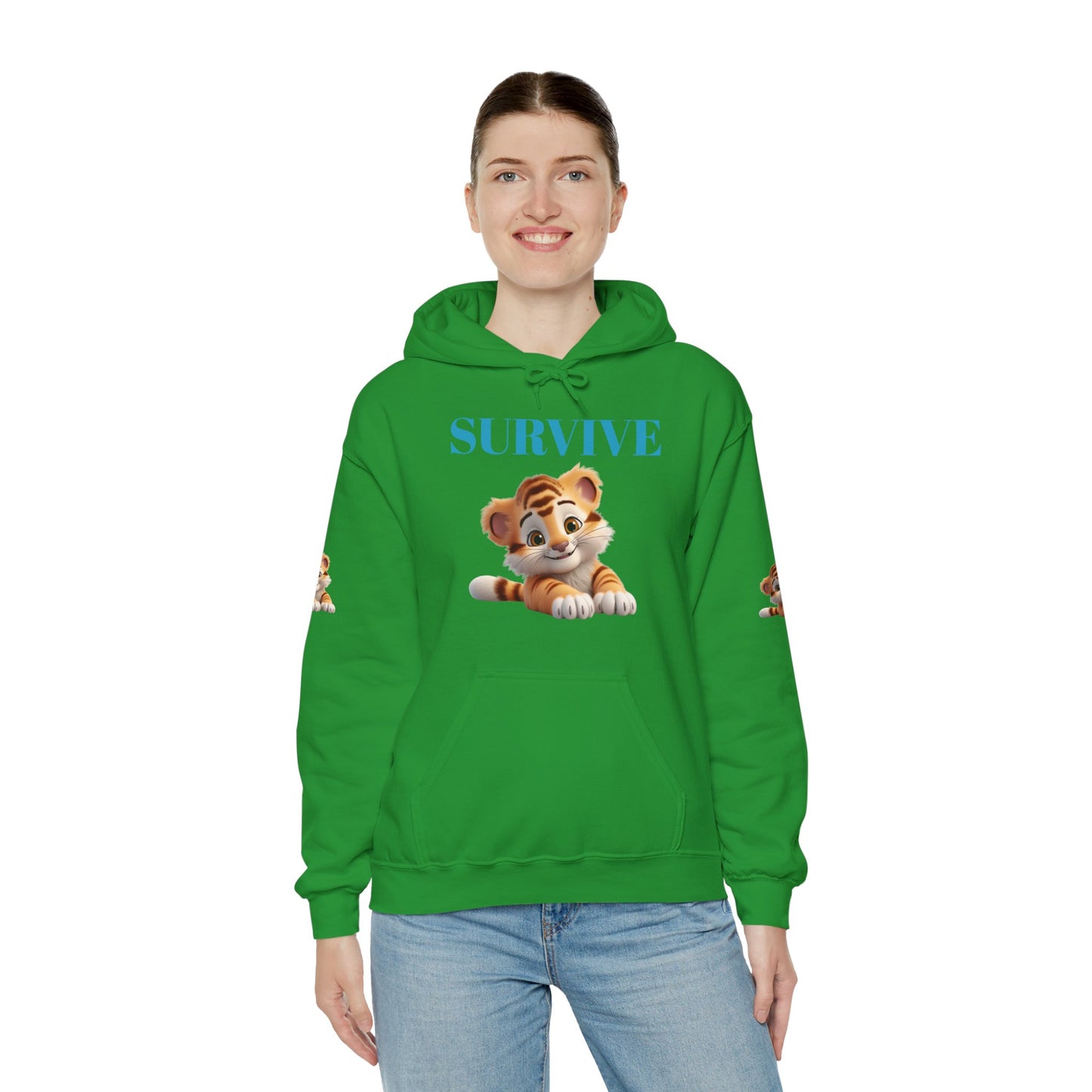 Princess Grace Survive Cute Tiger Survival Hooded Sweatshirt for Animal Lovers