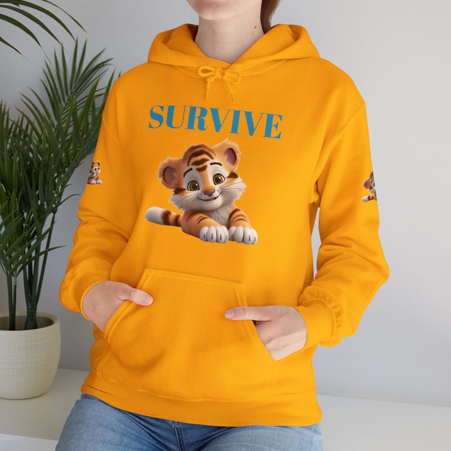 Princess Grace Survive Cute Tiger Survival Hooded Sweatshirt for Animal Lovers