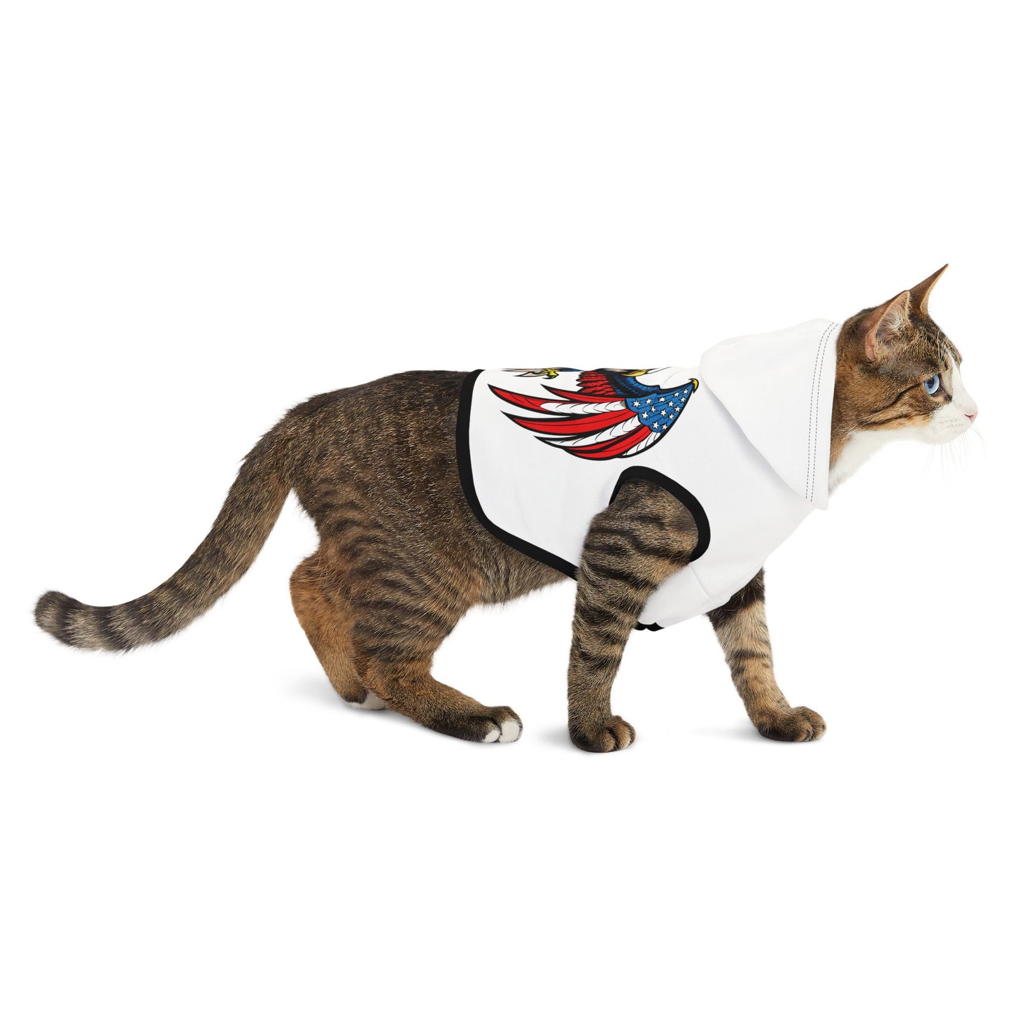 Princess Grace  Patriotic Eagle Pet Hoodie  Perfect for Independence Day and Outdoor Adventures