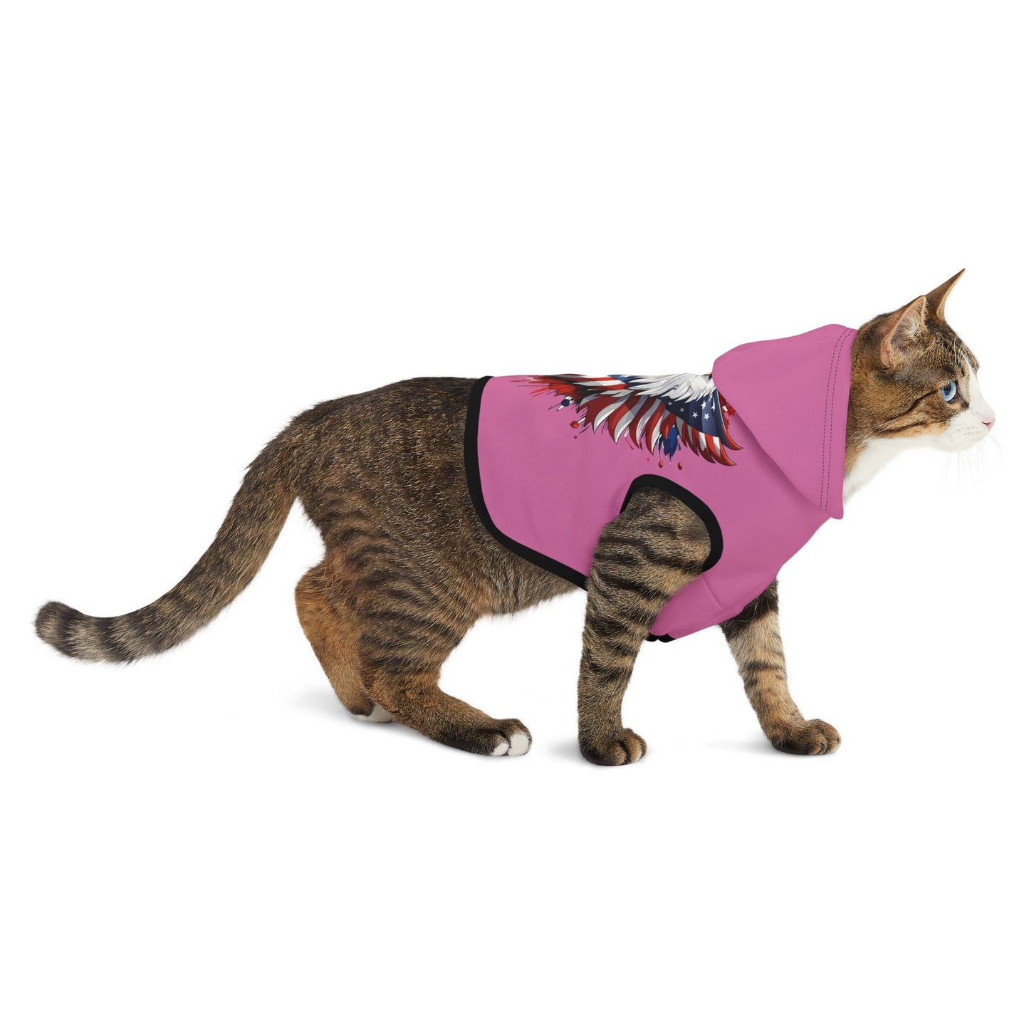 Princess Grace  Patriotic Eagle Pet Hoodie  Cozy Dog Hoodie for American Holidays