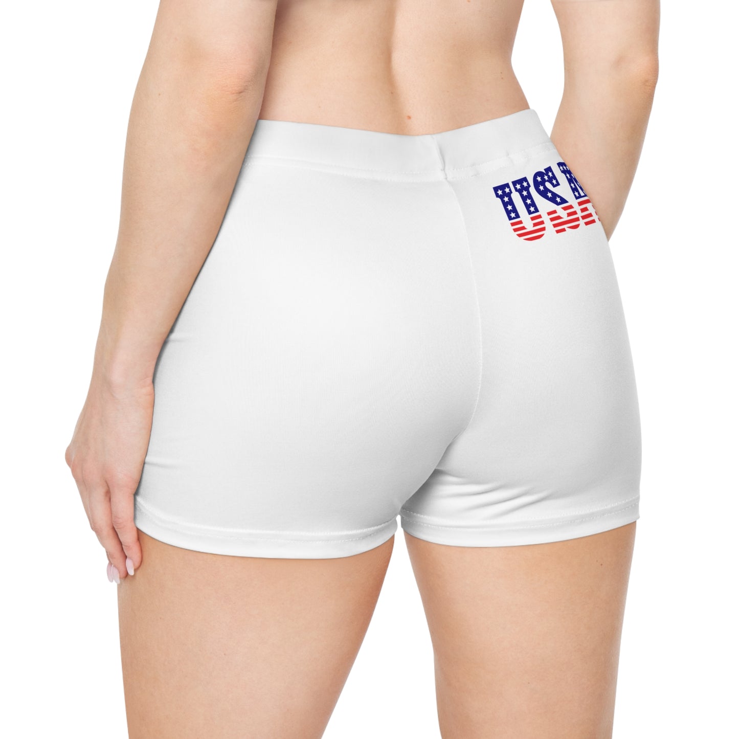 Patriotic Women's Shorts with USA Heart Design