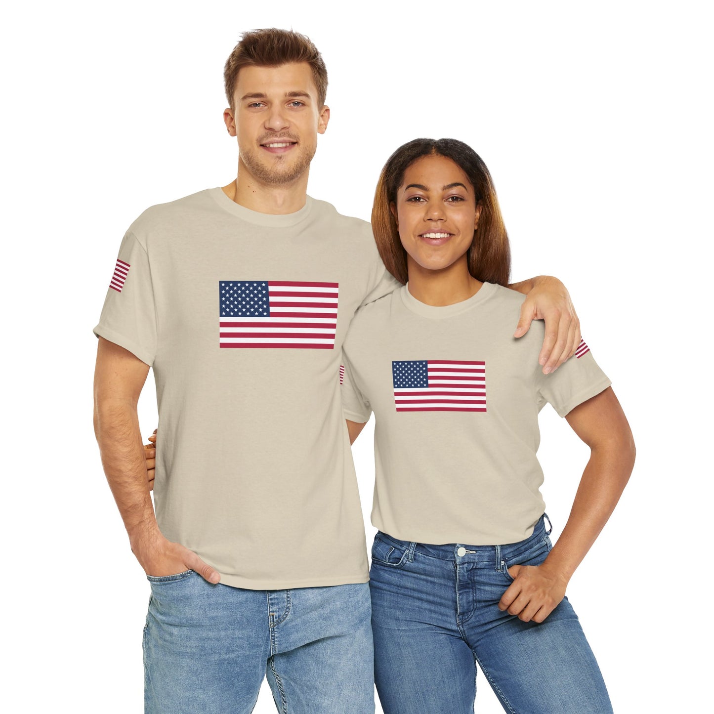 Princess Grace  Patriotic Unisex Heavy Cotton Tee with USA Flag Design