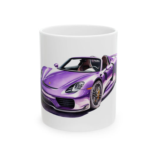 Princess Grace  Purple Sports Car Ceramic Mug  11oz & 15oz Coffee Cups for Car Enthusiasts