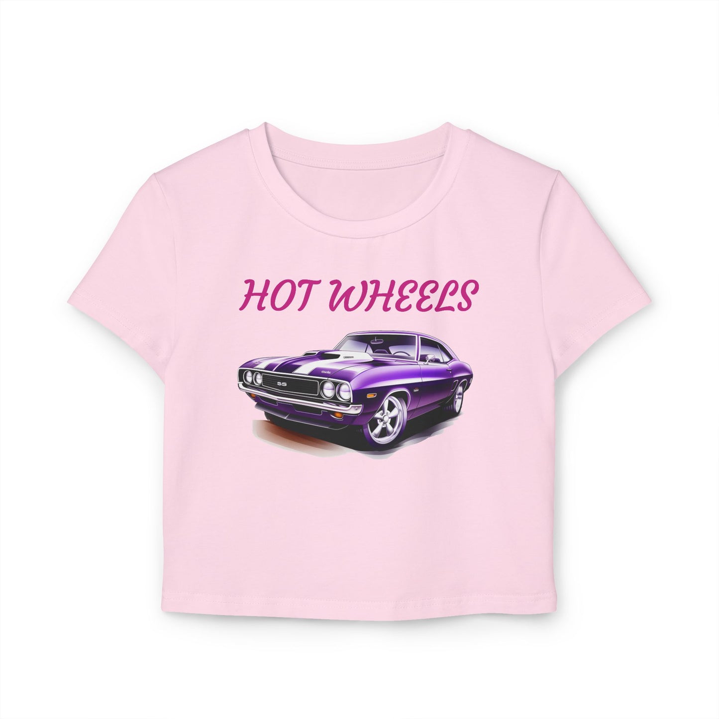 Princess Grace  Hot Wheels Women's Baby Tee Retro Car Graphic Top for Car Enthusiasts