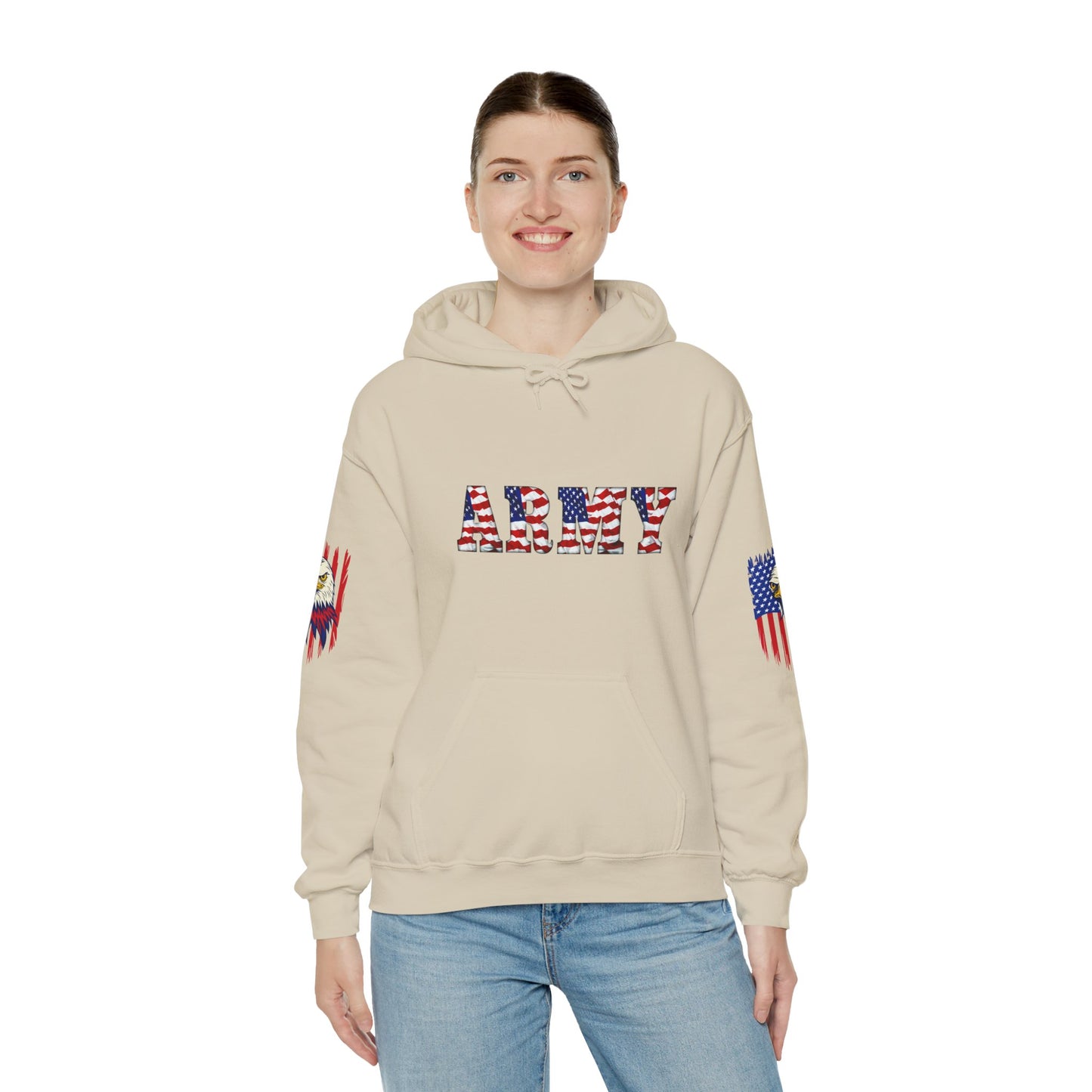Princess Grace  Patriotic Army Eagle Hoodie  Unisex Heavy Blend Sweatshirt