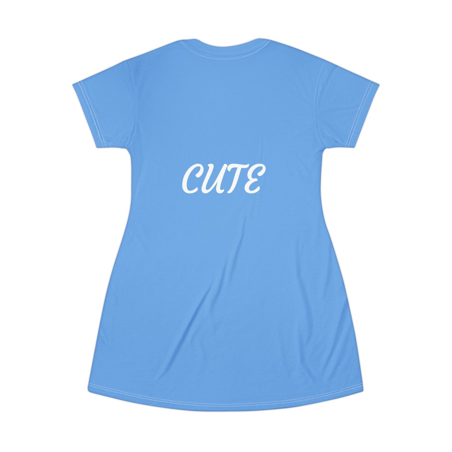 Princess Grace  Cute Blue T-Shirt Dress Perfect for Casual Days