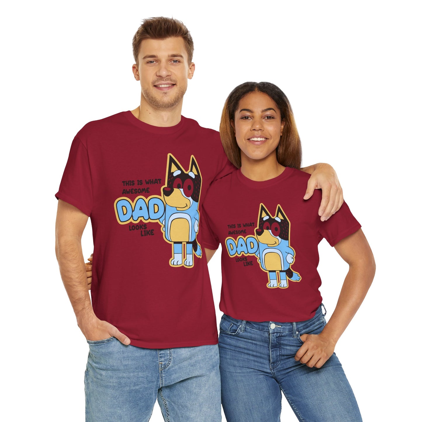 Princess Grace  Bluey  Awesome Dad Unisex Heavy Cotton Tee  Funny Gift for Father's Day