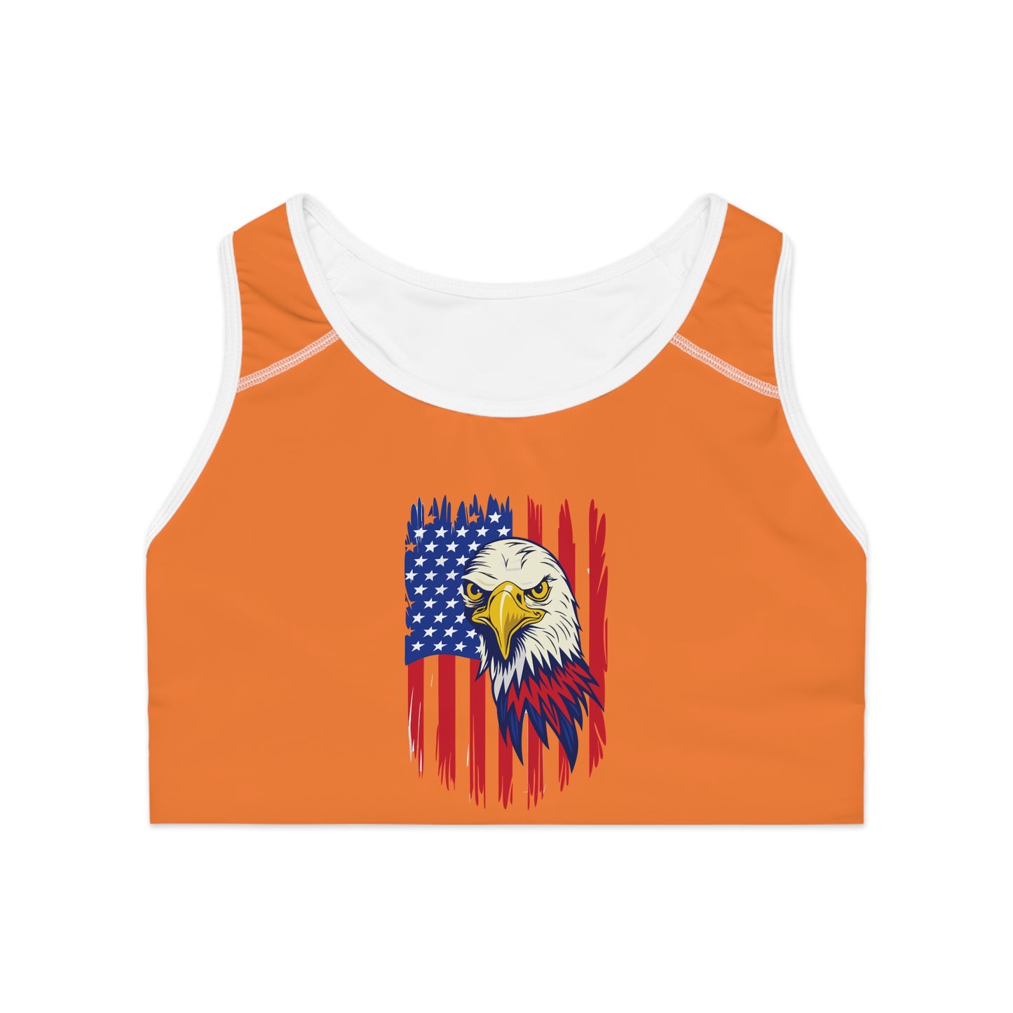 Princess Grace  Patriotic Sports Bra with Eagle Design  USA Themed Activewear