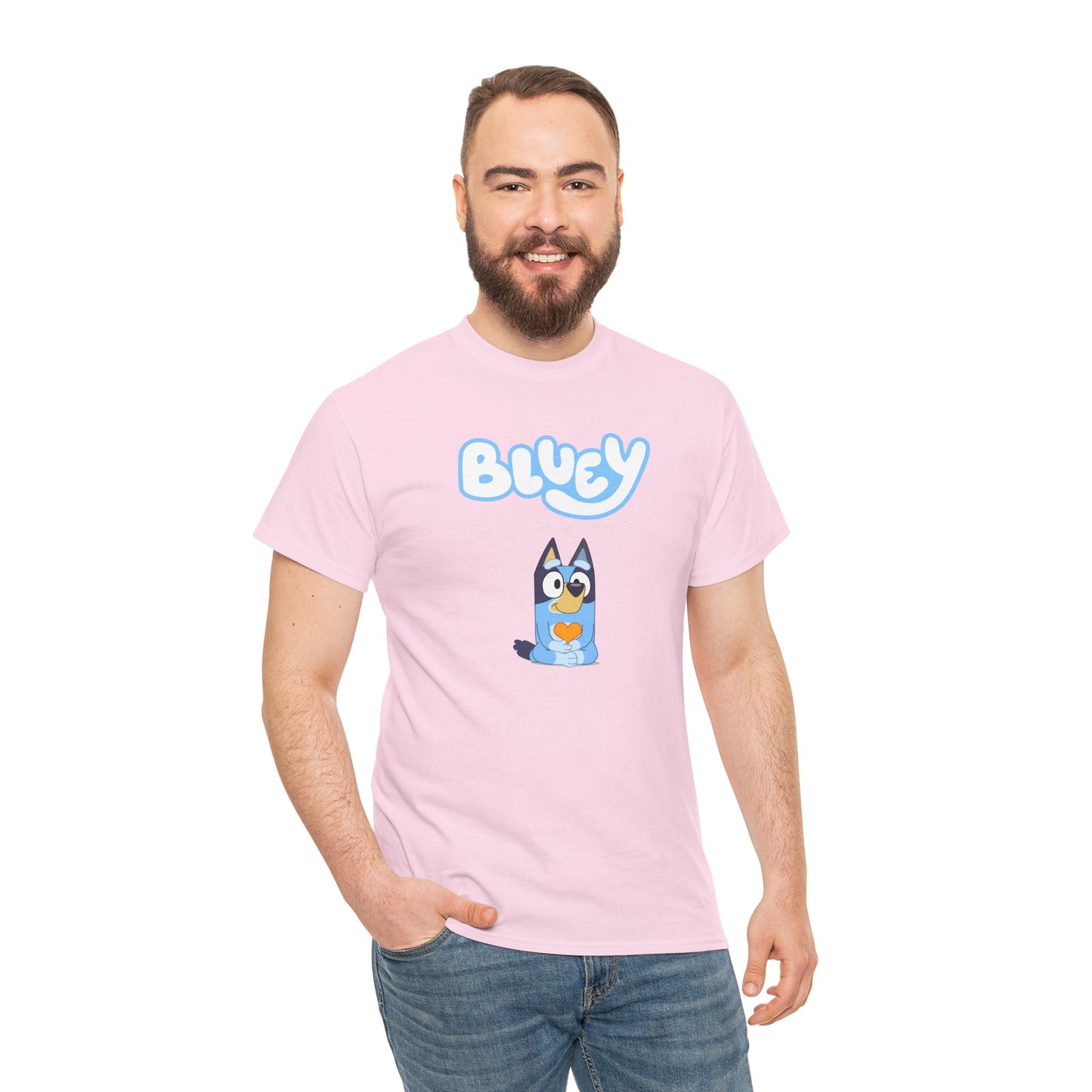 Princess Grace  Bluey Unisex Heavy Cotton Tee  Comfortable Cartoon T-Shirt for Kids and Adults