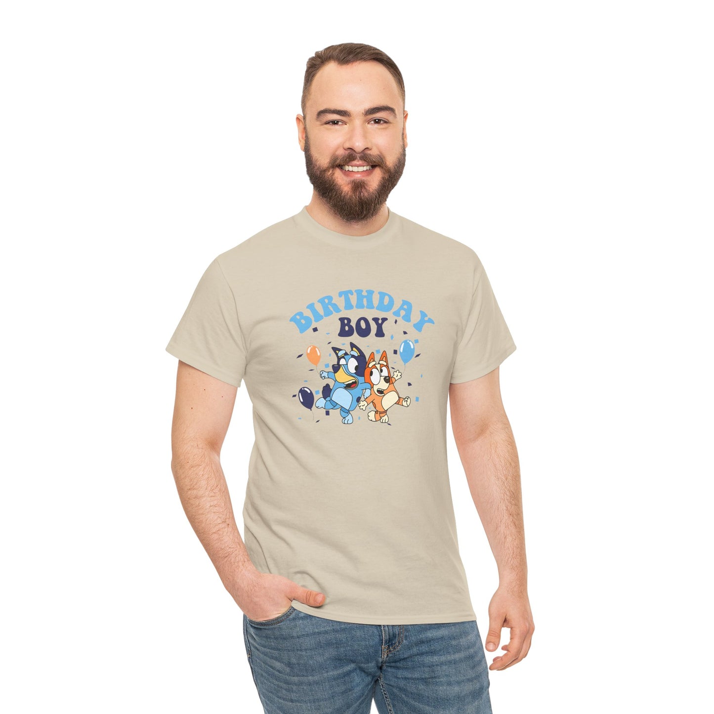 Princess Grace  Bluey  Birthday Boy Unisex Heavy Cotton Tee  Fun Celebration Shirt for Kids