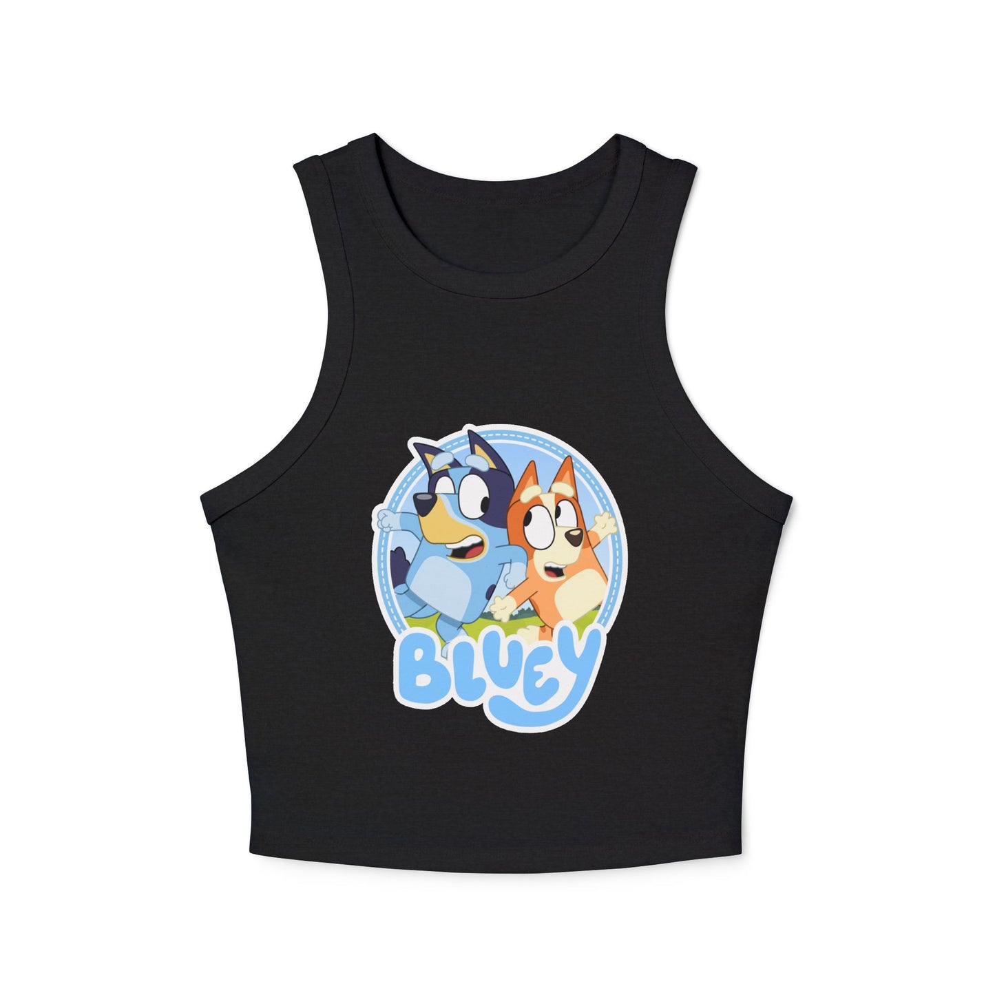 Princess Grace  Bluey Graphic Women's Racer Tank Top  Fun & Playful Summer Style