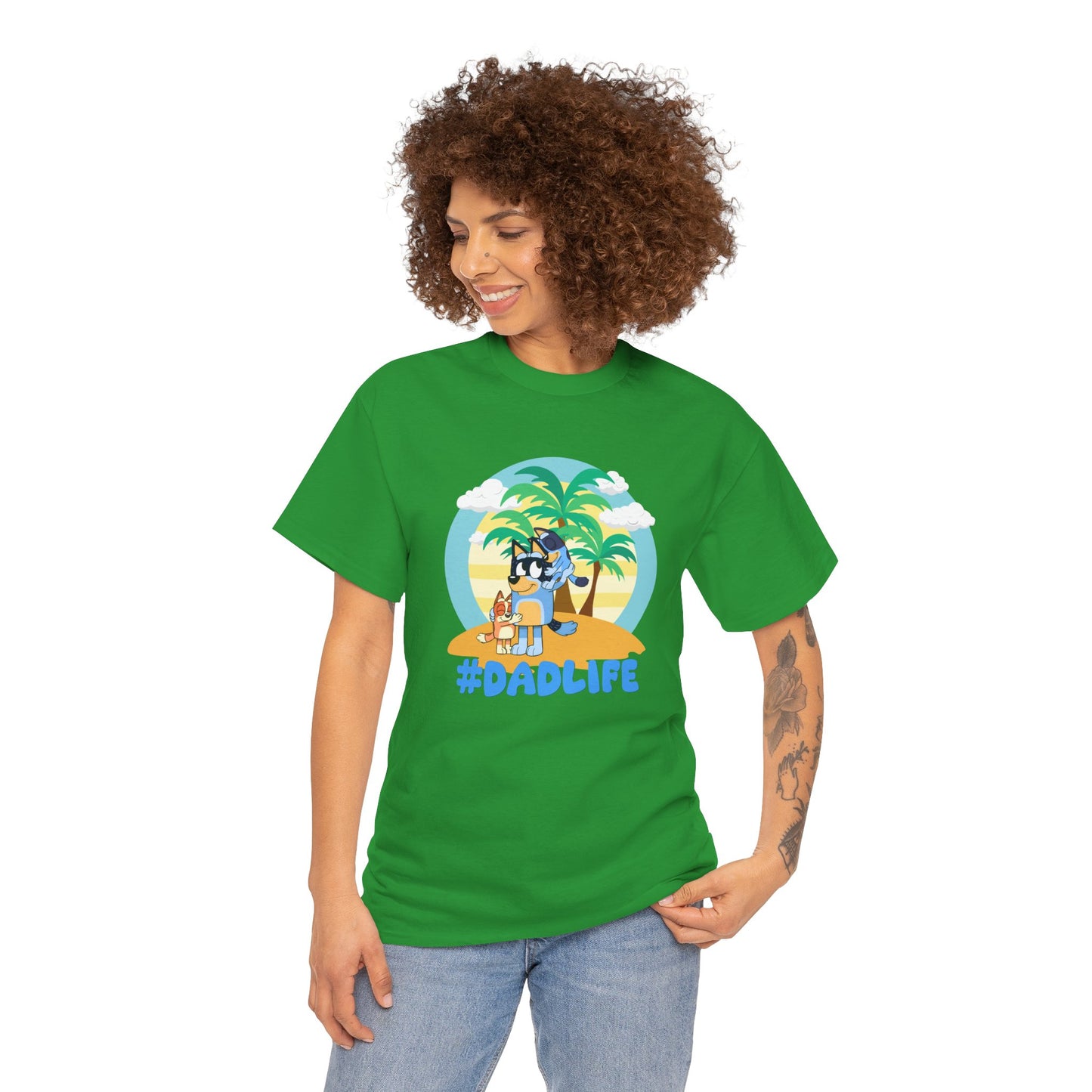 Princess Grace  Bluey  #DadLife Unisex Heavy Cotton Tee  Perfect for Dads Beach Vibes and Everyday Wear