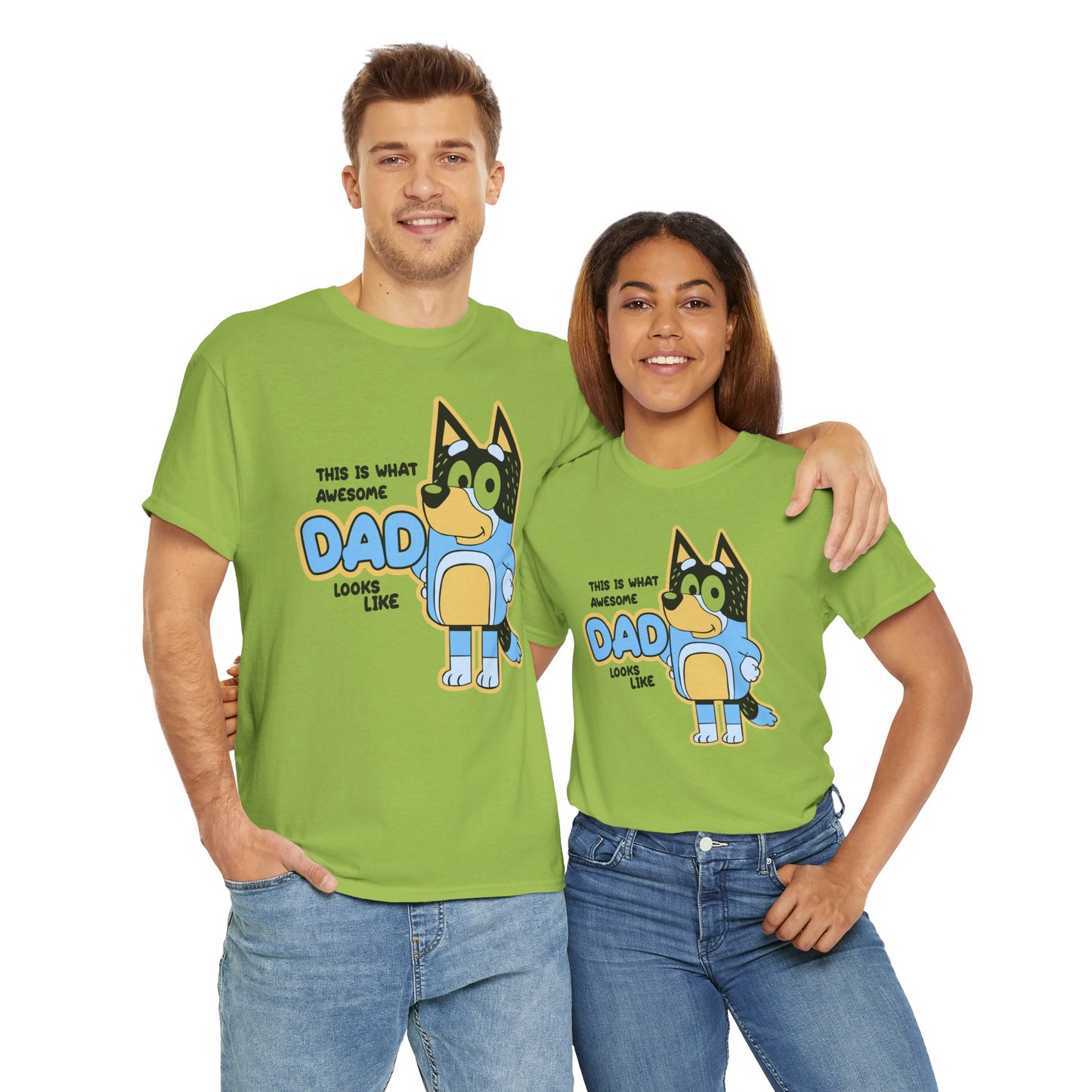 Princess Grace  Bluey  Awesome Dad Unisex Heavy Cotton Tee  Funny Gift for Father's Day