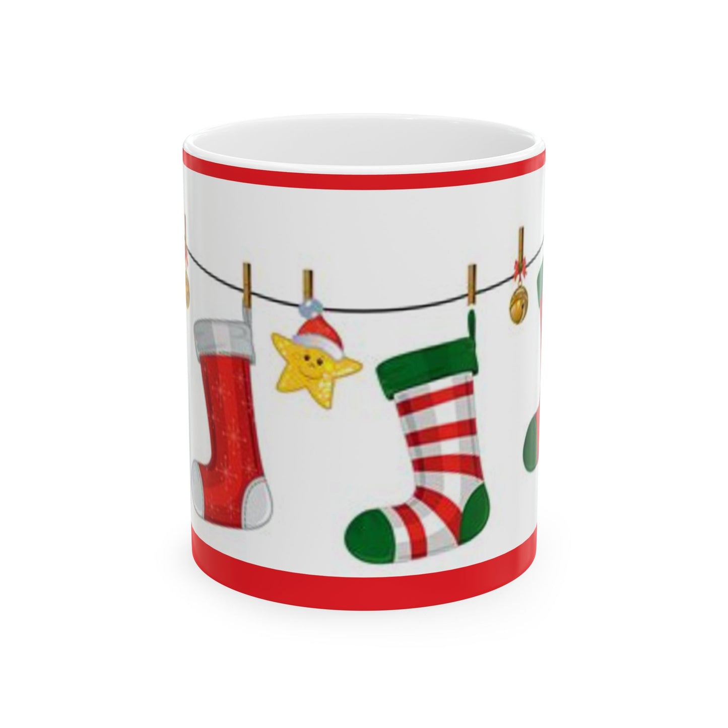 Princess Grace Festive Stocking Ceramic Mug  Perfect Holiday Gift