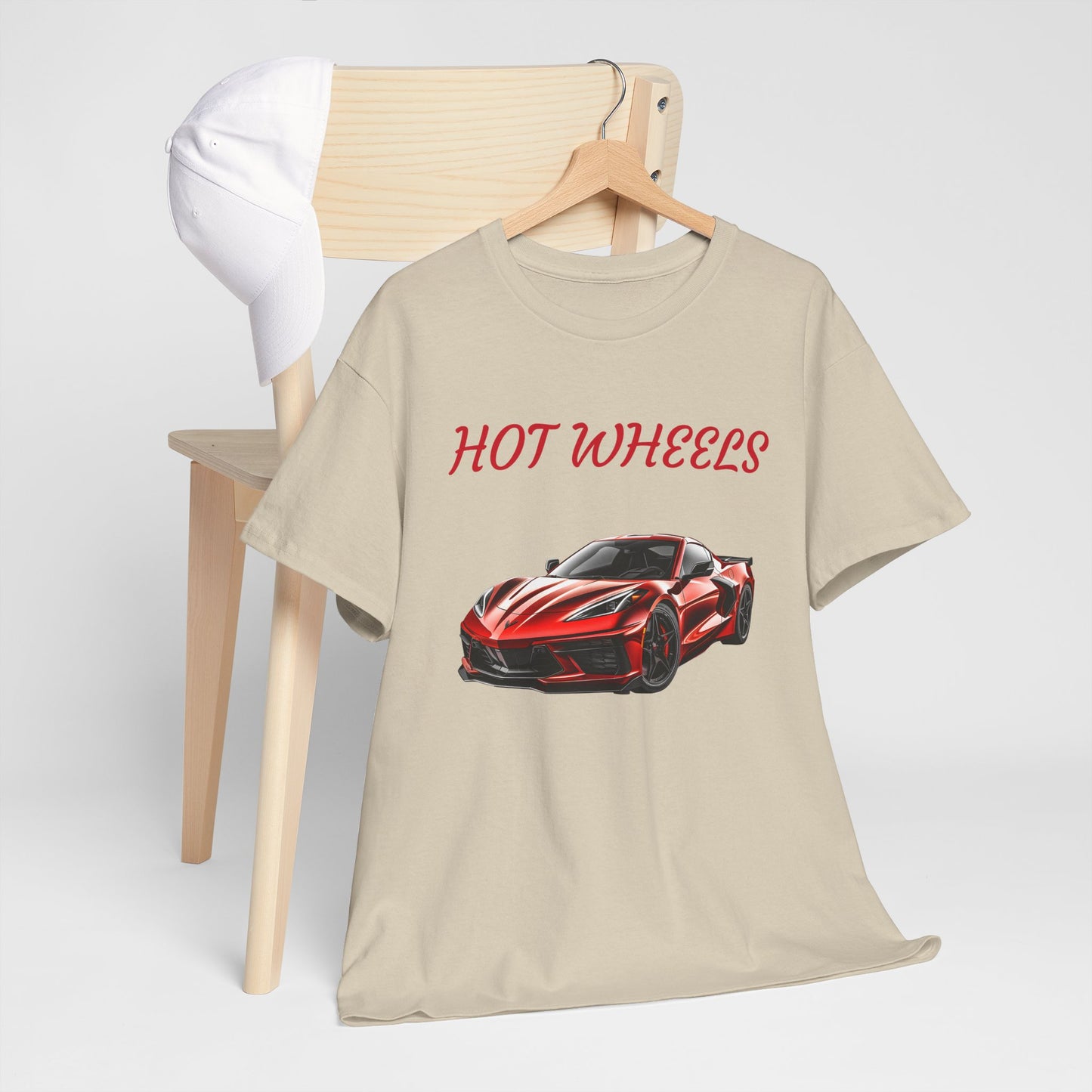 Princess Grace Red Corvette Unisex Heavy Cotton Tee Hot Wheels Racing Graphic Tee for Car Enthusiasts