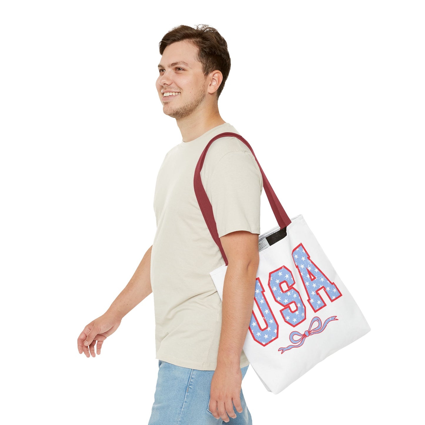Princess Grace  USA Stars and Stripes Tote Bag Perfect for Independence Day Celebrations