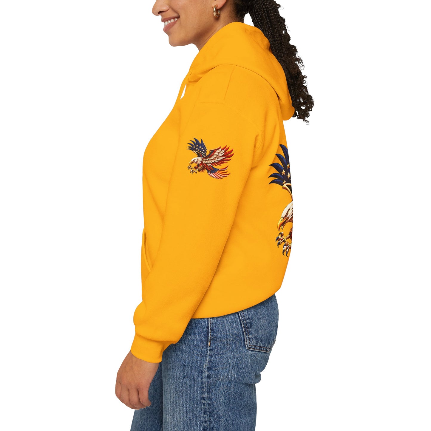 Princess grace  Patriotic Eagle Hooded Sweatshirt   Unisex Heavy Blend