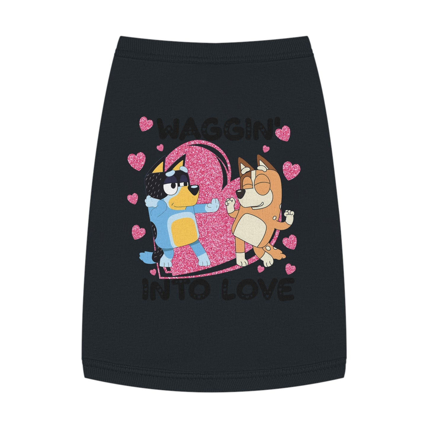 Princess Grace  'Waggin' Into Love Pet Tank Top Cute Dog Themed Apparel for Valentine’s Day