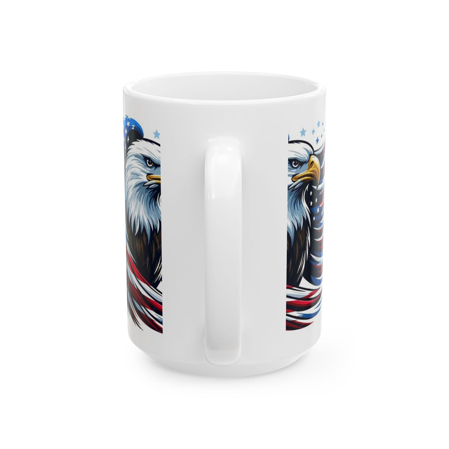 Princess Grace Patriotic Eagle Ceramic Mug, Ideal for Independence Day, Veteran's Day, Coffee Lovers, Home Decor, Gifts for Him/Her