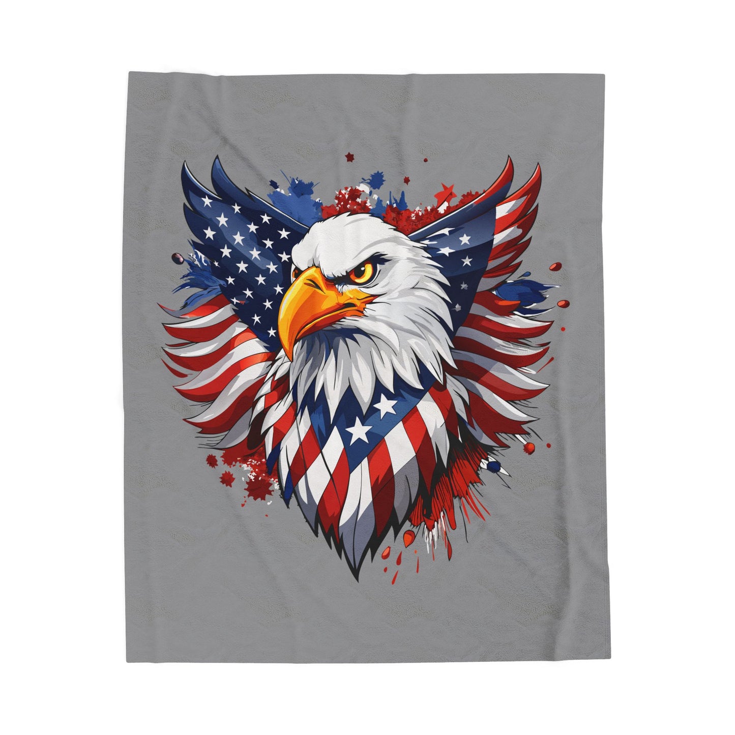 Princess Grace  Patriotic Eagle Velveteen Plush Blanket Ideal for Holidays and Cozy Nights