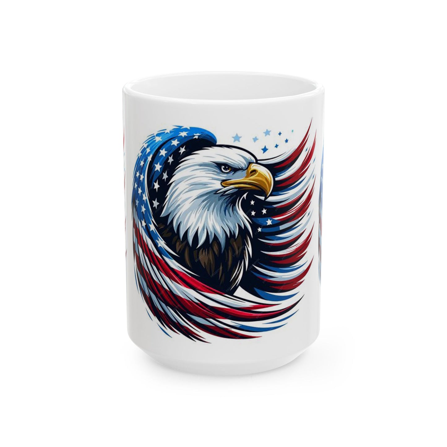 Princess Grace Patriotic Eagle Ceramic Mug, Ideal for Independence Day, Veteran's Day, Coffee Lovers, Home Decor, Gifts for Him/Her