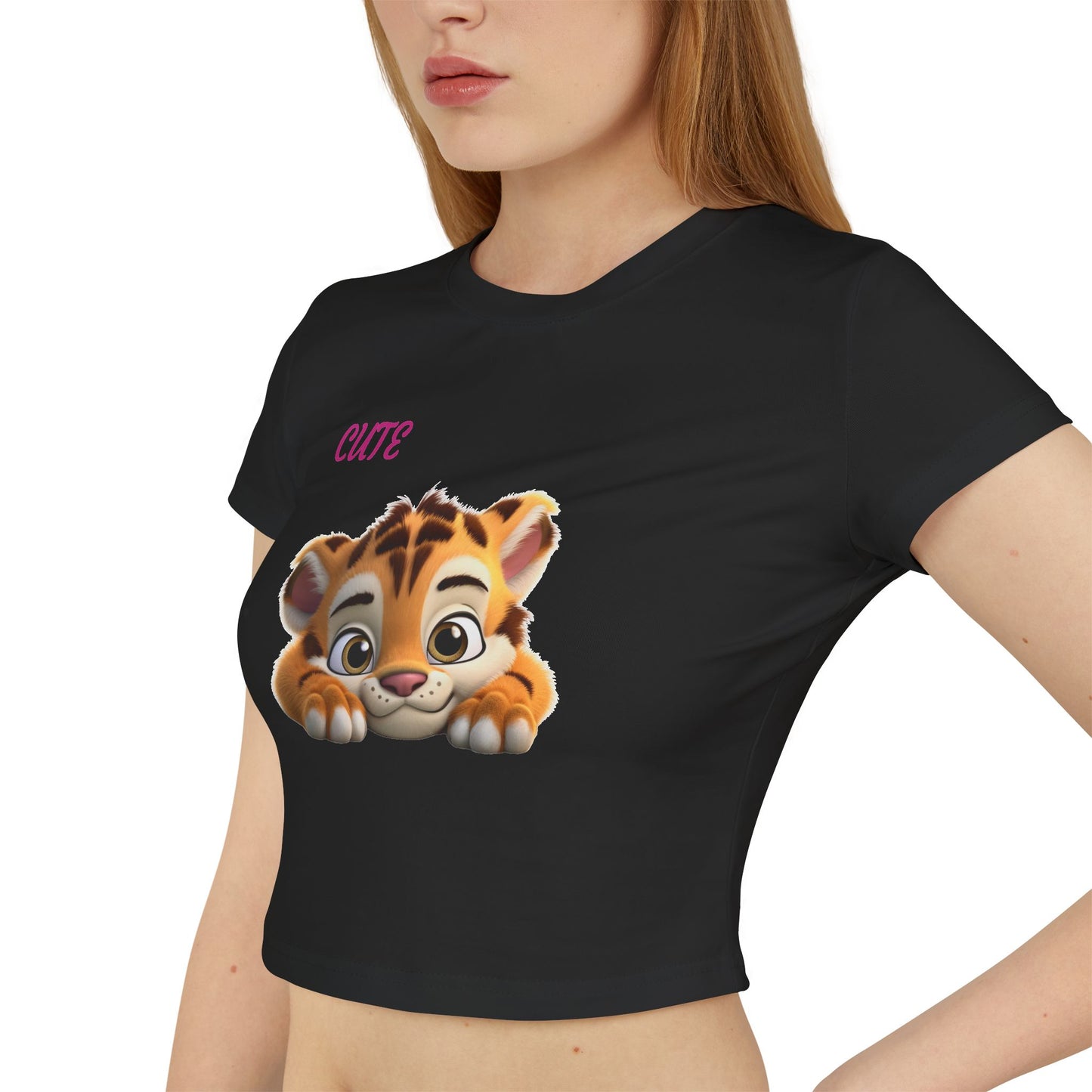 Princess Grace  Cute Baby Tiger Women's Baby Tee Playful & Stylish Top for Everyday Wear