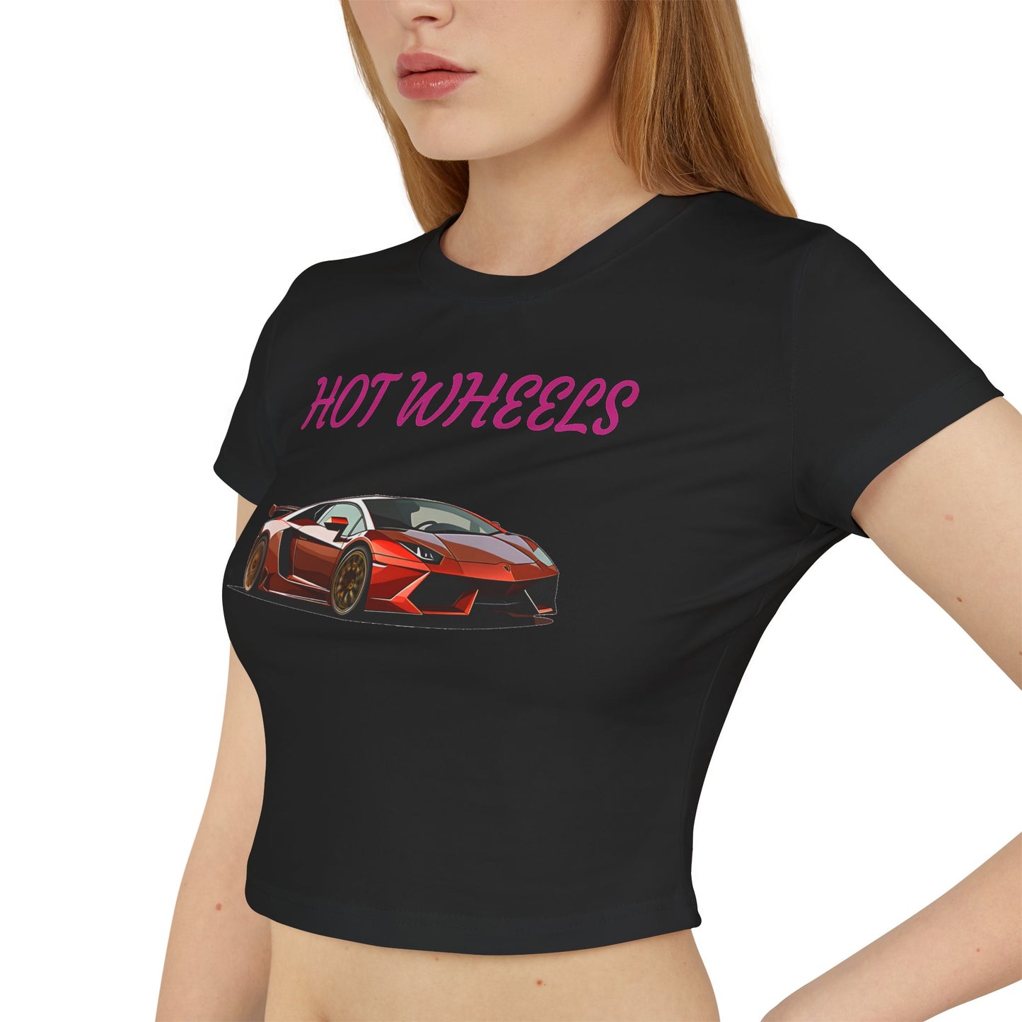 Princess Grace Hot Wheels Women's Baby Tee -Cute Car Graphic T-Shirt for Auto Lovers