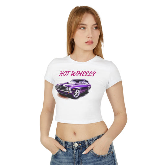 Princess Grace  Hot Wheels Women's Baby Tee Retro Car Graphic Top for Car Enthusiasts