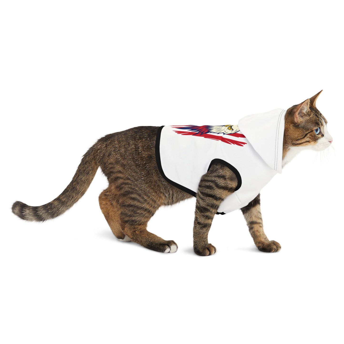 Princess Grace  Patriotic Eagle Pet Hoodie USA Flag Design for Cats and Dogs