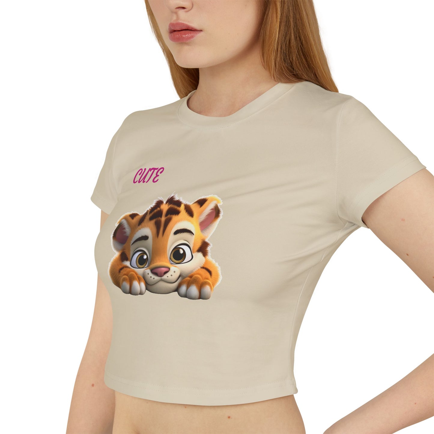 Princess Grace  Cute Baby Tiger Women's Baby Tee Playful & Stylish Top for Everyday Wear