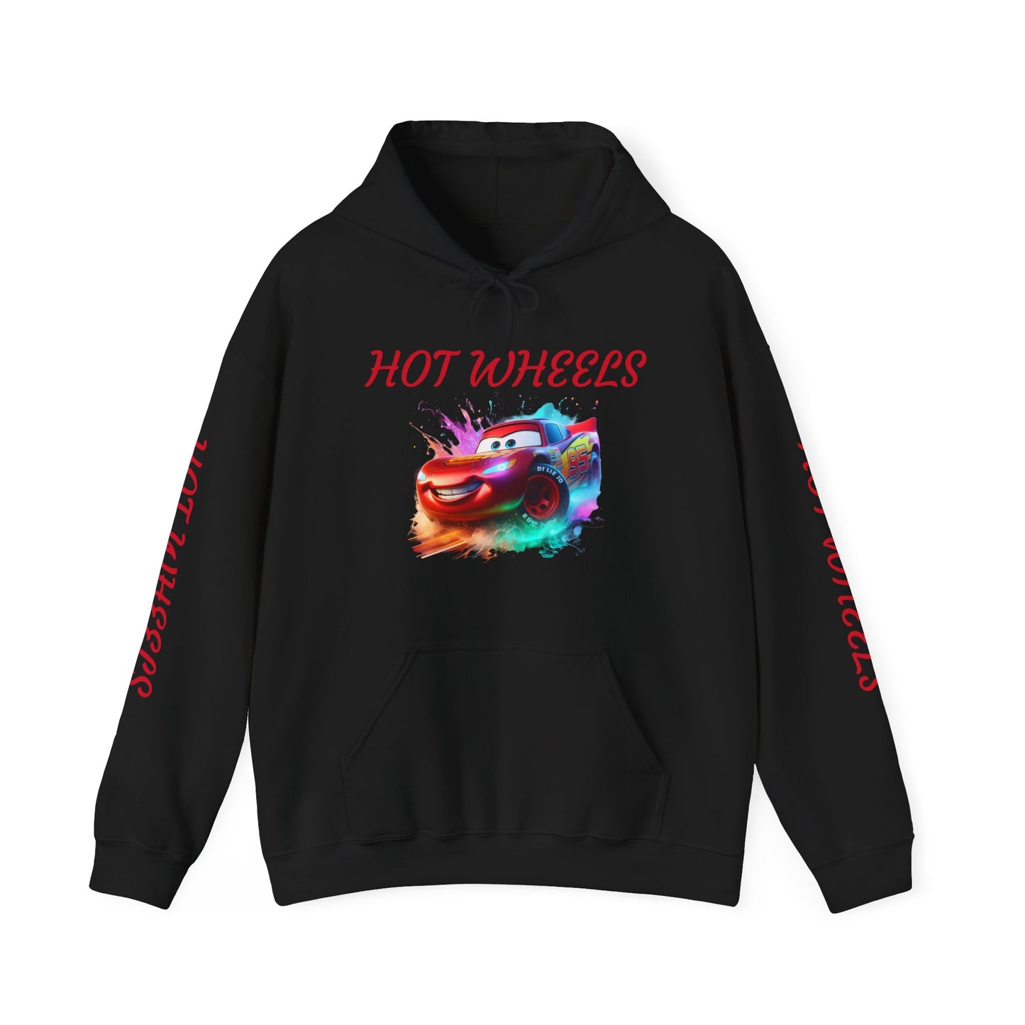 Princess Grace  Hot Wheels Unisex Heavy Blend Hooded Sweatshirt Fun and Colorful Racing Design