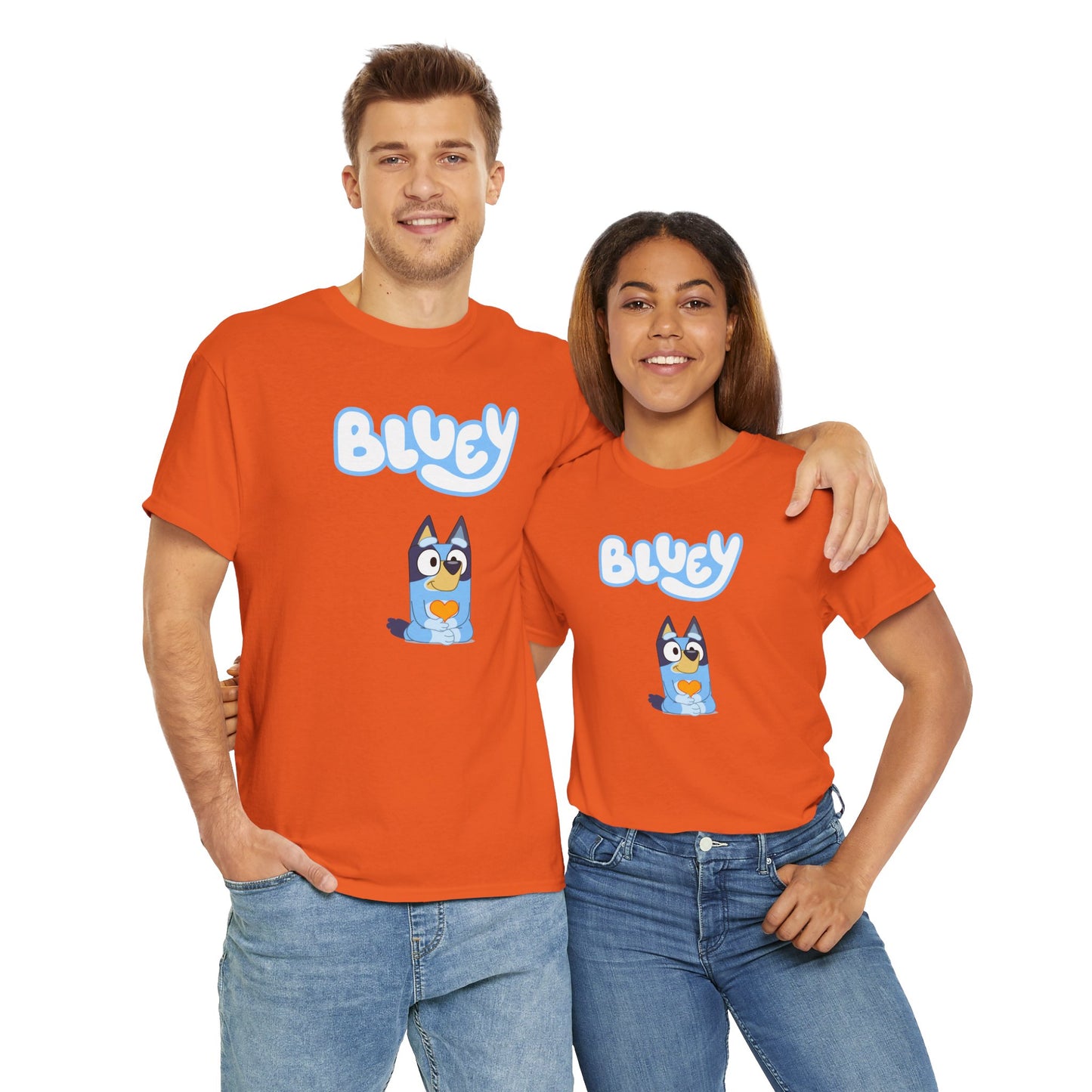 Princess Grace  Bluey Unisex Heavy Cotton Tee  Comfortable Cartoon T-Shirt for Kids and Adults