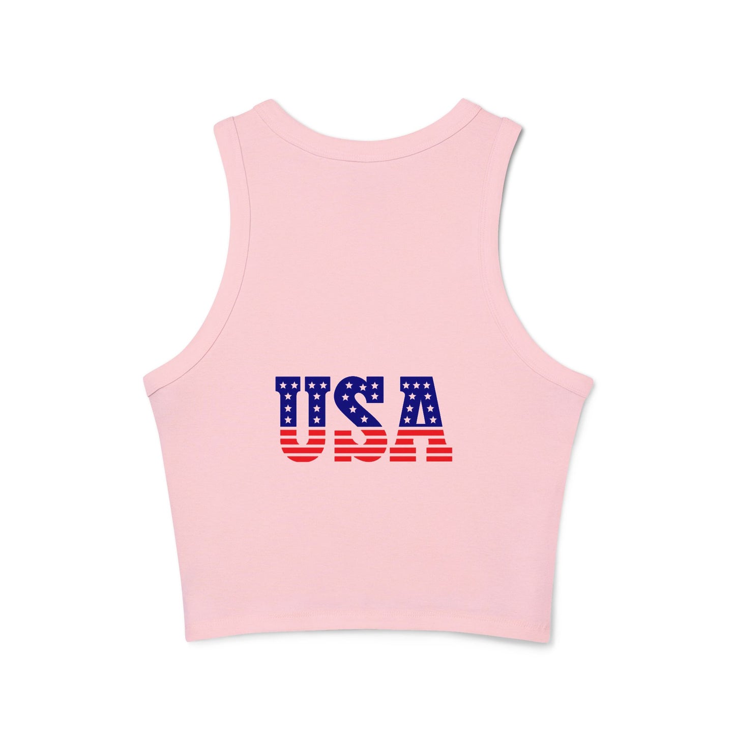 Princess Grace  Patriotic Heart Women's Micro Rib Racer Tank Top  USA Love Tank  4th of July Celebration